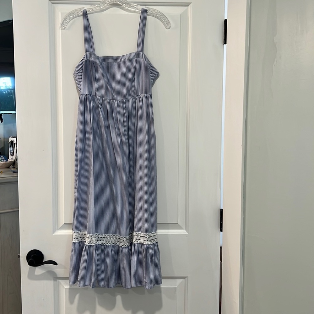 Summer midi seersucker dress